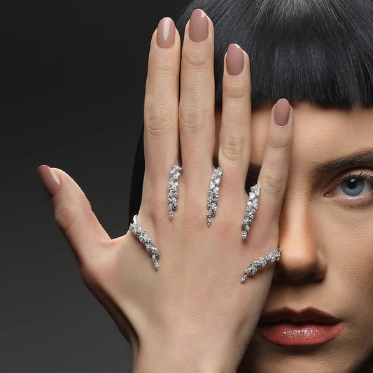 Zircon Claw Design Open Jewelry Bracelet Hand Decoration